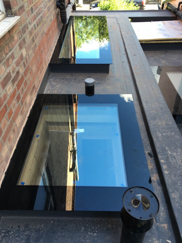 Multiple flat roof skylights on extension in Earlsfield